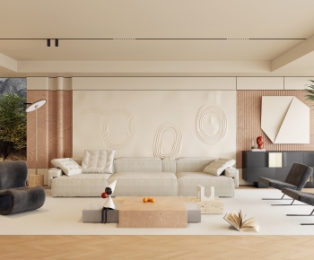Modern Wabi-sabi Style A Living Room-ID:113245017