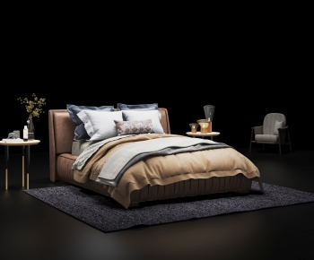 Modern Double Bed-ID:878966096