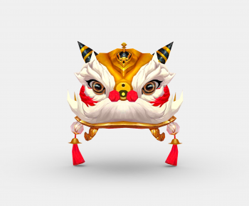 中式卡通中国舞狮头套-ID:156610019