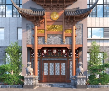 New Chinese Style Facade Element-ID:892501127