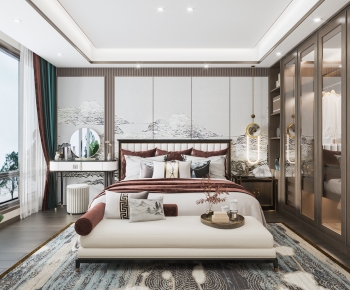 New Chinese Style Bedroom-ID:882210716