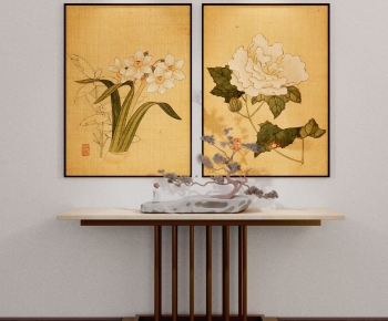 新中式植物花朵挂画-ID:174747943