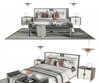 New Chinese Style Double Bed-ID:862092974