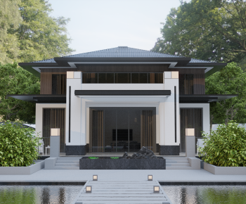 New Chinese Style Villa Appearance-ID:307854895