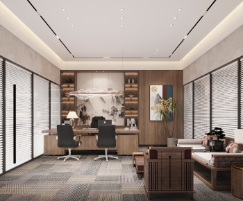 New Chinese Style Manager's Office-ID:219122898