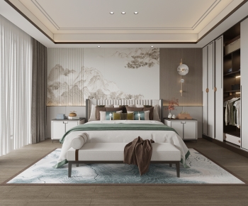 New Chinese Style Bedroom-ID:398955111