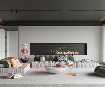 Modern Wabi-sabi Style A Living Room-ID:224653017