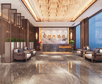 New Chinese Style Lobby Hall-ID:386040939
