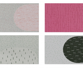 现代黑灰粉色抽象图案地毯-ID:634125951