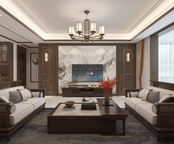 New Chinese Style A Living Room-ID:416358959
