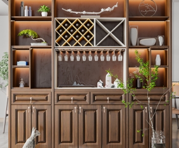 New Chinese Style Wine Cabinet-ID:986373902