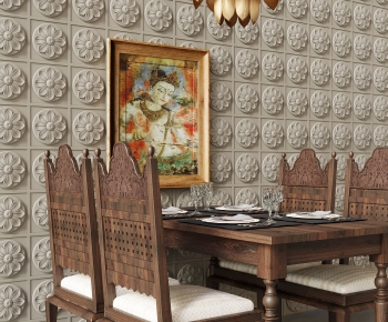 Southeast Asian Style Dining Table And Chairs-ID:894076117