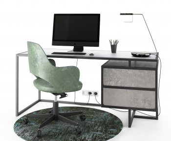 Modern Computer Desk And Chair-ID:510777952