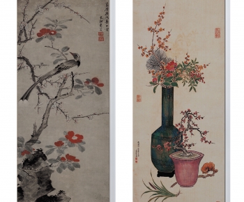 中式传统花鸟装饰画组合-ID:554601917