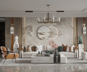 New Chinese Style A Living Room-ID:110120893