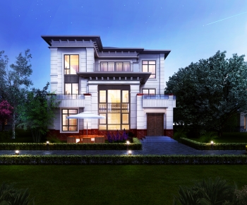 New Chinese Style Villa Appearance-ID:808022983
