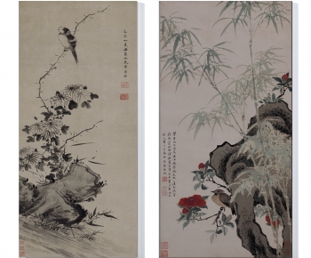 中式传统花鸟挂画组合-ID:545285949