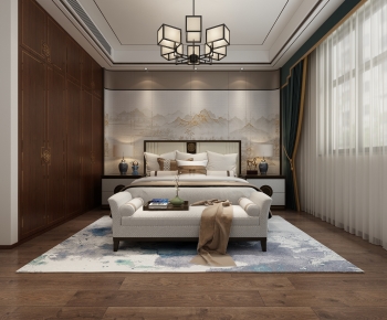 New Chinese Style Bedroom-ID:382715944