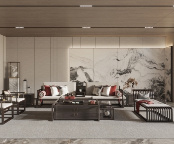 New Chinese Style A Living Room-ID:379281045