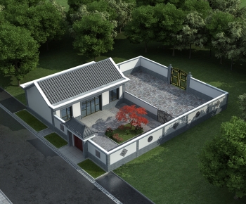 New Chinese Style Building Appearance-ID:808784964