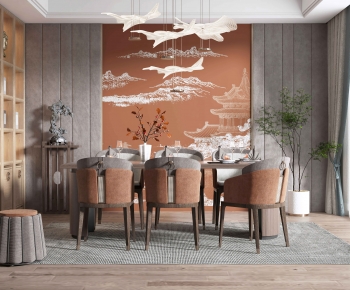 New Chinese Style Dining Room-ID:342336896