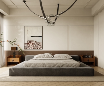 Wabi-sabi Style Bedroom-ID:990870097