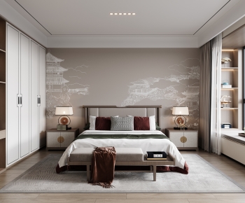 New Chinese Style Bedroom-ID:728611955