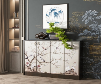New Chinese Style Entrance Cabinet-ID:253142126