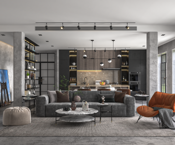 Industrial Style A Living Room-ID:716594932