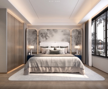 New Chinese Style Bedroom-ID:627245906