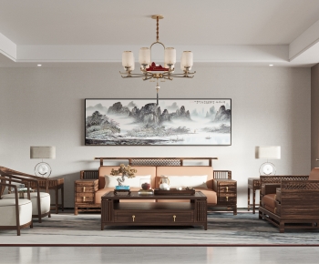 New Chinese Style A Living Room-ID:468194011