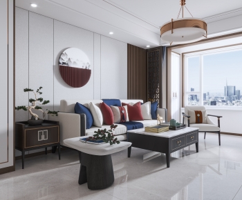 New Chinese Style A Living Room-ID:788430933