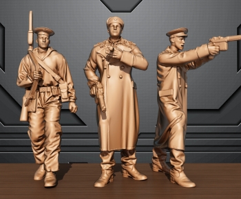 美式士兵雕塑-ID:855341914