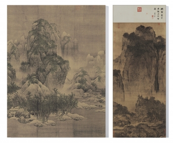 中式山水装饰画-ID:957674989