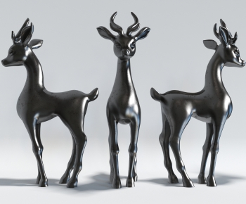 现代小鹿雕塑-ID:106091027