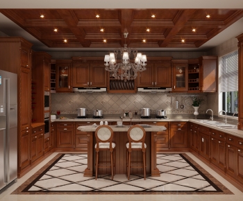 New Classical Style Open Kitchen-ID:802094947