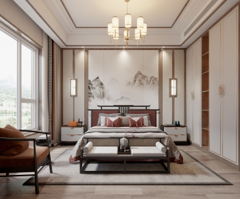 New Chinese Style Bedroom-ID:534456019