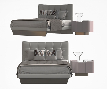 Modern Double Bed-ID:921640425