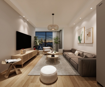 Nordic Style Wabi-sabi Style A Living Room-ID:430418012