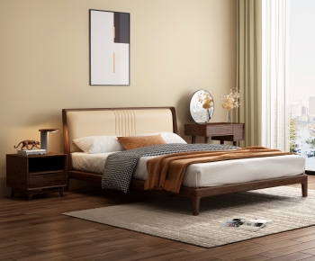 New Chinese Style Double Bed-ID:946901085