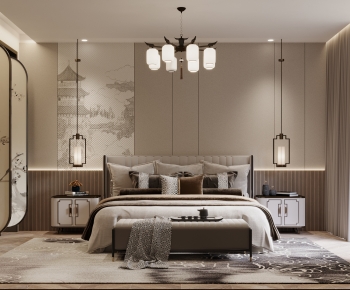 New Chinese Style Bedroom-ID:456242083
