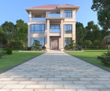 Simple European Style Villa Appearance-ID:883404022