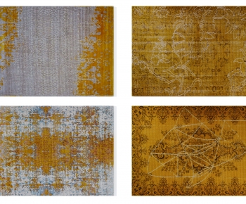 现代灰金咖色抽象花纹地毯-ID:876530891