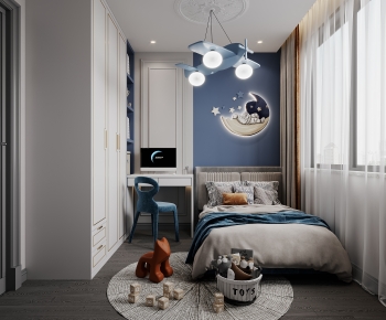 Simple European Style Boy's Room And Son's Room-ID:884634978