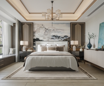 New Chinese Style Bedroom-ID:643560948