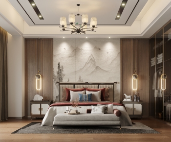 New Chinese Style Bedroom-ID:803282989