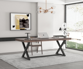 Modern Computer Desk And Chair-ID:801300053