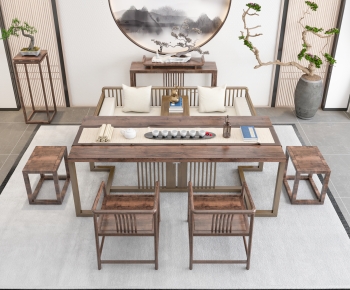 New Chinese Style Tea Tables And Chairs-ID:590925938