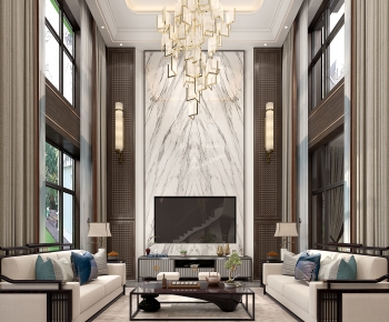New Chinese Style A Living Room-ID:500148069