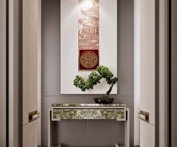New Chinese Style Entrance Cabinet-ID:598611128